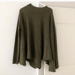 Moth oversize sweater M olive wool blend poncho anthropologie lagenlook pullover